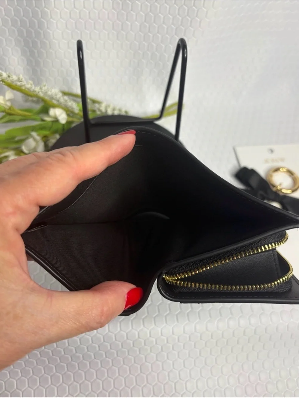 - Coach Black and Walnut Signature Snap Wallet Retail $180 NWT